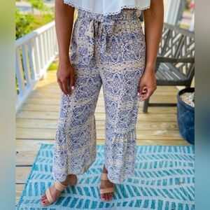 Voy Wide Leg Paisley Palazzo Pants